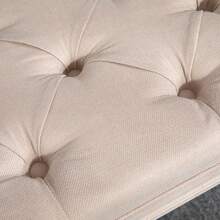 HOMCOM Vintage Buttoned Upholstered Bench, Linen Look, Up To 120 Kg Load Capacity, 80x40x43 Cm, Beige, For Hallway And Living Room - 1 - 查看 11