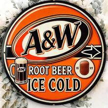 Vintage A&W Root Soda Aluminum Wall Sign - 7.8" Round Retro Decor With Mug & Root Imagery, Perfect For Home, Kitchen, Office, Bathroom & Outdoor Wall Art, Soda Accessories - 彩色 - 查看 11
