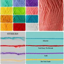 6卷混合纤维迷你纱线，适合DIY编织，每卷150克/5.29盎司，4股尼龙-人造丝-涤纶纤维，70米/76.5码，多色工艺纱线套装，可用于制作围巾和帽子 - 彩色 - 查看 4