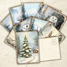 20 بطاقة بريدية قابلة للكتابة بموضوع حيوانات الغابة الشتوية - مناظر ثلجية مع الغزلان والأرانب والثعالب والسناجب والبومة وغيرها. 20 تصميم، بطاقات تهنئة عيد الميلاد والعطلات، رسومات طبيعية ثلجية مرسومة باليد، بركات قابلة للكتابة، بطاقات زخرفية للألبوم، بطاقات هدايا عيد، بطاقات بريدية بجو شتوي - أطقم - مشاهدة 3