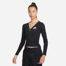 Áo thun dài tay có khóa kéo Nike dành cho nữ, FD2377-010 - Đen/Xám - Xem 1