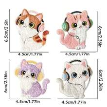 4pcs 3D Embroidered Patch Badges, Heat-Seal Design Patches For Clothing, Hats, Jackets, DIY Decoration - Bowknot, Cat Embroidered Patch Set, Suitable For Phone Cases, Bags, And Apparel - 4-piece Set - View 8