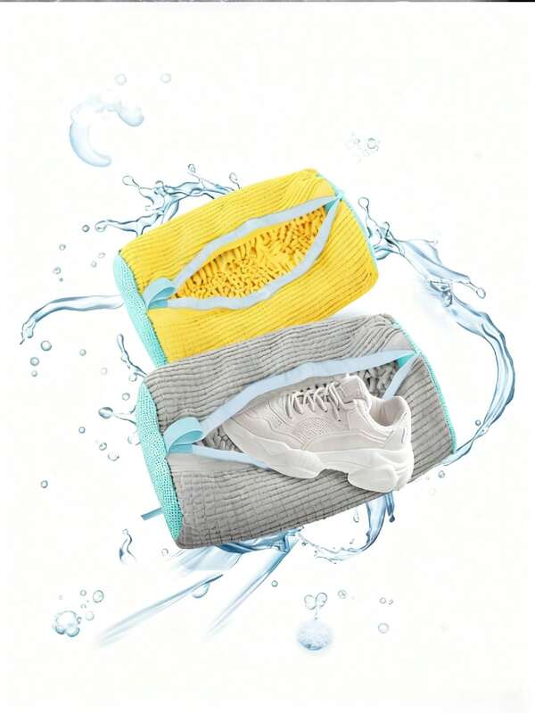 2pcs Durable Shoe Wash Bags Fit All Types Of Shoes - Sturdy Zipper Closure, Plush Lining Interior Protect Washing Bag, Washable & Reusable Shoe Bags, Large & Thick, Great For Athletic, Sneakers And Casual Shoes, Suitable For Various Sports Shoes And Canvas Shoes