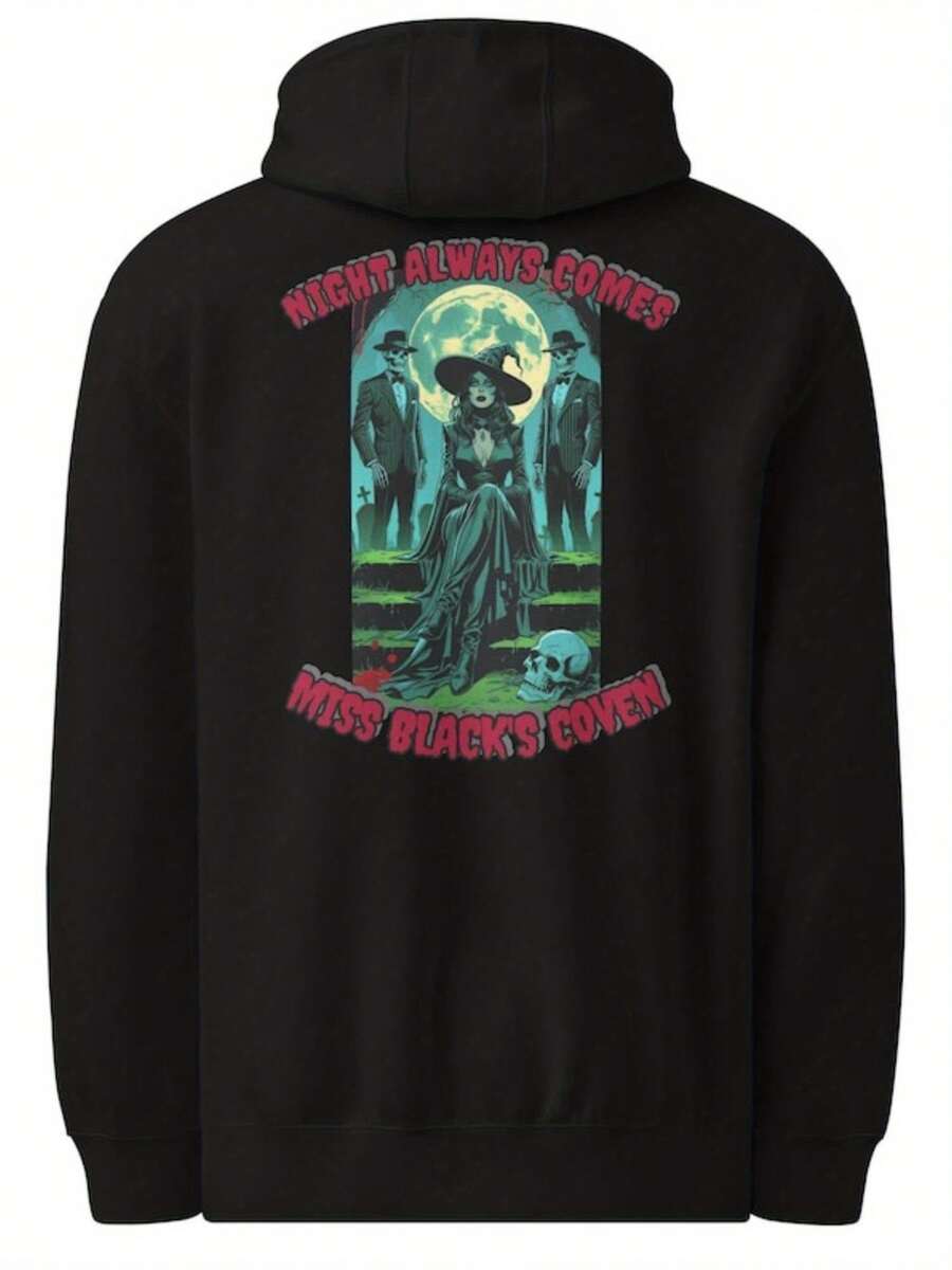 Witch Hoodie Skeleton Graphic Hoodie Night Always Comes Uni Gothic Metal Pullover - 款式17 - 查看 1