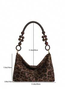 Sac de téléphone imprimé léopard , nouveau sac pour femme de vache mat, sac bandoulière polyvalent rétro haut de gamme en véritab - Café - Voir 8