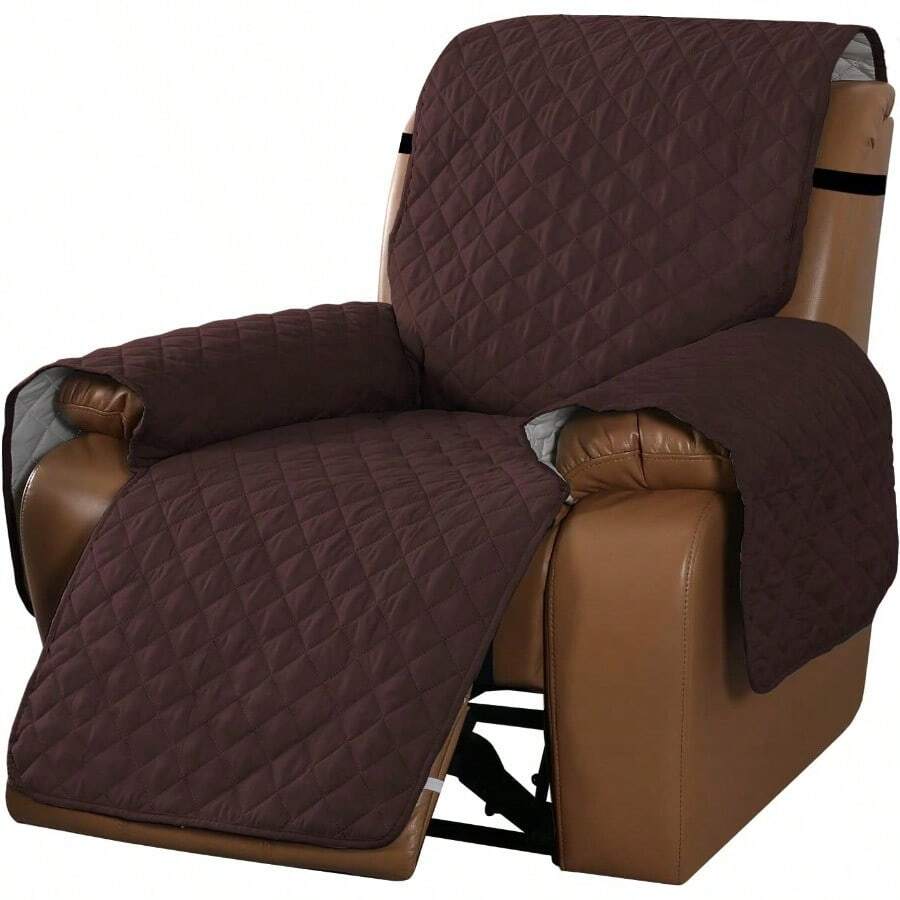 Sofa Slipcover Reversible Sofa Cover Water Resistant Couch Cover With Adjustable Straps Washable Couch Cover For Dogs Pets Recliner Brown Beige - Brown - View 1