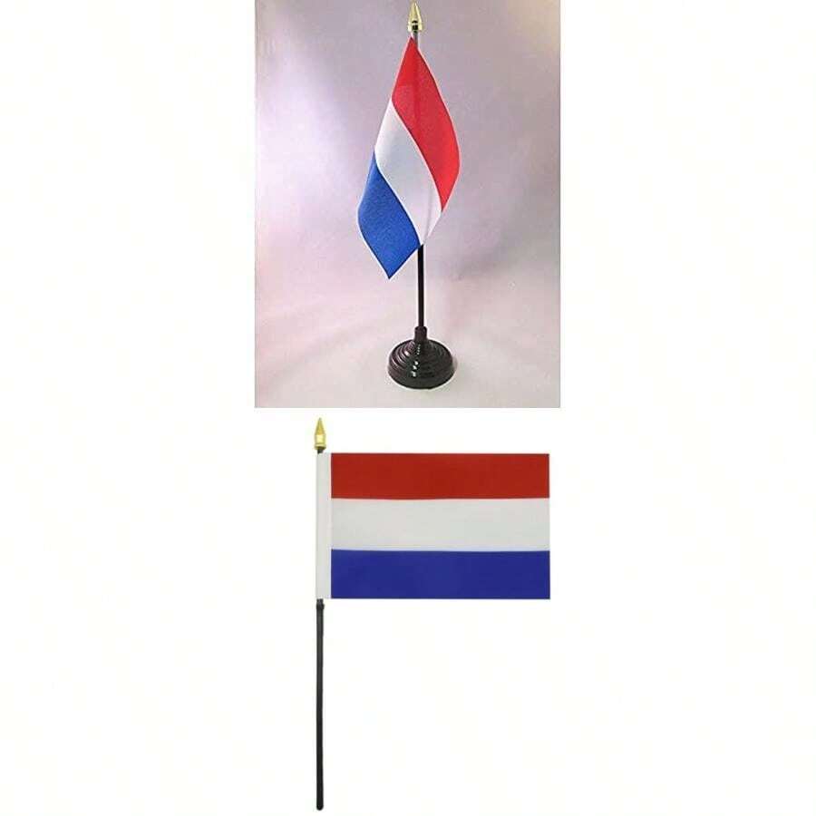 BANDERA de MESA de los PAÍSES BAJOS 15x10cm - BANDERINA de DESPACHO NEERLANDESA 10 x 15 cm punta dorada - AZ FLAG(default) - Tipo 1 - Ver 1