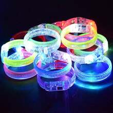 LED Bracelets Glow Sticks Glow In The Dark Party Supplies For Kids/Adults, Halloween Party Favors For Kids Flashing Light Up Toys, Neon Accessories Carnival Birthday Concert Games Gifts(Random Color) - 彩色 - 查看 2