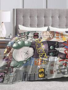 Kawss Kawaii Kaw  Blanket Flannel Blanket, Super Comfortable Winter Warm Blanket Summer Air Conditioning Blanket, Soft And Light Bed Sofa Decoration, Not Easy To Shed, - 黑色 - 查看 6