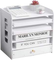 Yolispa Organizador de Escritorio, con Cajones 5 Niveles Oficina Accesorios para Con Clasificación de Papel Organizador Escritorio para Hogar y Escuela - 1 - Ver 1