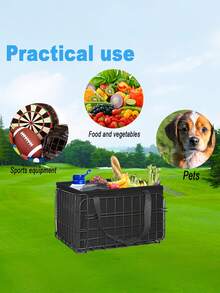 1 Peça Cesta Dobrável para Bicicleta com Bolsa Removível, Cesta para Bicicleta Dianteira/Traseira, Design de Liberação Rápida Grande de Metal - Preto - Visão 6