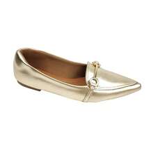Women's Loafers With Pointed Toe - Original Shoes - Gold - View 4
