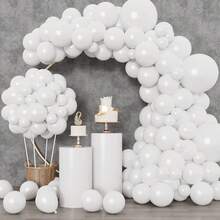 147 Pieces (1 Set) Of Pure White Party Decoration Balloons Of Different Sizes, Balloon Garland Arch Set, Unique Exploding Star Shaped Balloons, DIY Balloon Tree, Balloon Arch, Birthday, Wedding, Valentine's Day, Holiday Party Decoration, Christmas And New Year Decoration, Wedding Balloon Bouquet, Balloon Set - Multicolor - View 1