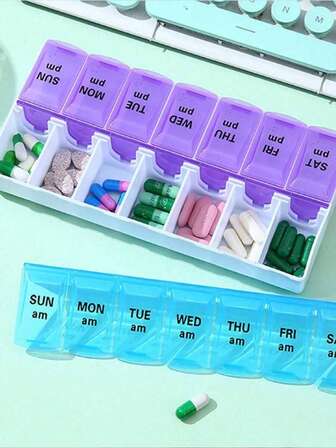 7-Day Pill Box With - Large Capacity, Dust And Moisture Proof Organizer For Vitamins And Medicines,Reusable Medicine Storages Bag, Very Suitable For Travel And Outdoor Use, Travel Medicine Box , Modern Medicine Box , Closed Box, Travel Medicine BoxZipper Medicine Bag Set, Lure Bag Jewelry Storage Bag Self-Sealing Drug Storage Device And Travel Accessories ﻿