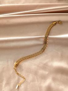 不锈钢精巧编织网状手链 女士粗金链时尚手链 男士饰品 女士礼物