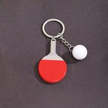 Mini Simple Design Simulation Ping Pong Racket Set Keychain Ins Fashion  Bag Pendant Toy - E - Xem 1