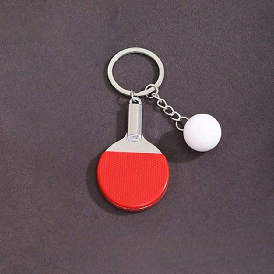 Mini Simple Design Simulation Ping Pong Racket Set Keychain Ins Fashion  Bag Pendant Toy - E - Xem 1