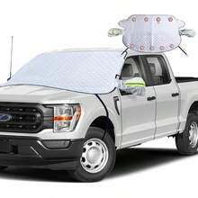 Car Windshield Snow Cover With Side Mirror And Hook, Magnetic Windshield Cover And Snow, Car Windshield Shade Foldable, Fit Large SedanLarge SUVPickupTruckMPV65x49