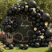 117 Pieces (1 Set) Of Matte Black Party Decoration Balloons Of Different Sizes, Balloon Wreath Arch Set, Unique Exploding Star Shaped Balloons, DIY Balloon Tree, Balloon Arch, Birthday, Wedding, Valentine's Day, Party Decoration, Christmas And New Year Decoration, Wedding Balloon Bouquet, Balloon Set - Multicolor - View 7