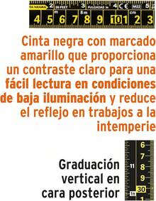 Truper FCN-8M, Flexómetro contra impactos 8 m cinta negra 25 mm - 3 metros - Ver 3