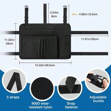 Walker Bag, Walker Basket with Cup Holder, Walker Accessories Seniors with Multiple Pockets and Zippered Compartment, Walker Storage Pouch Rolling Folding Walker, Black - inicial - Ver 3