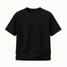 Men's Oversized Streetwear Plain T-Shirt, Combed Cotton Suedine, 100% Cotton - màu đen - Xem 1