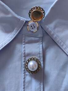 2pcs Button Cover For Shirt Pearl Design Cufflinks Covers Flower Sleeve Button Clip On Button For Dress Wedding Tux Decoration Button Clothing Accessories Gifts - Multicolor - View 5