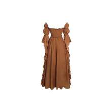 Vestido de disfraz medieval y renacentista, vestidos de época victoriana y regencia para mujeres - XX-Grande / XXX-Grande + Marrón - Ver 3