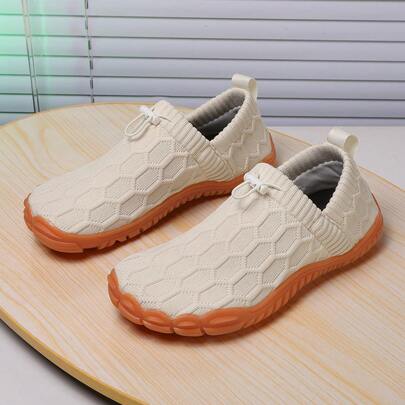 男女通用菱形图案休闲透气抽绳面料户外运动健身袜，四季皆宜