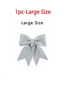 2pcs Large Silver Flashing Ribbon Bow Ties, Red Bows - Christmas Wreath Bows, Christmas Flashing Bow Wreaths, Christmas Tree Party Decorations, Christmas Decorative Wreath Decorations, Suitable For Big Gifts - Indoor/Outdoor Use - Silver - View 13