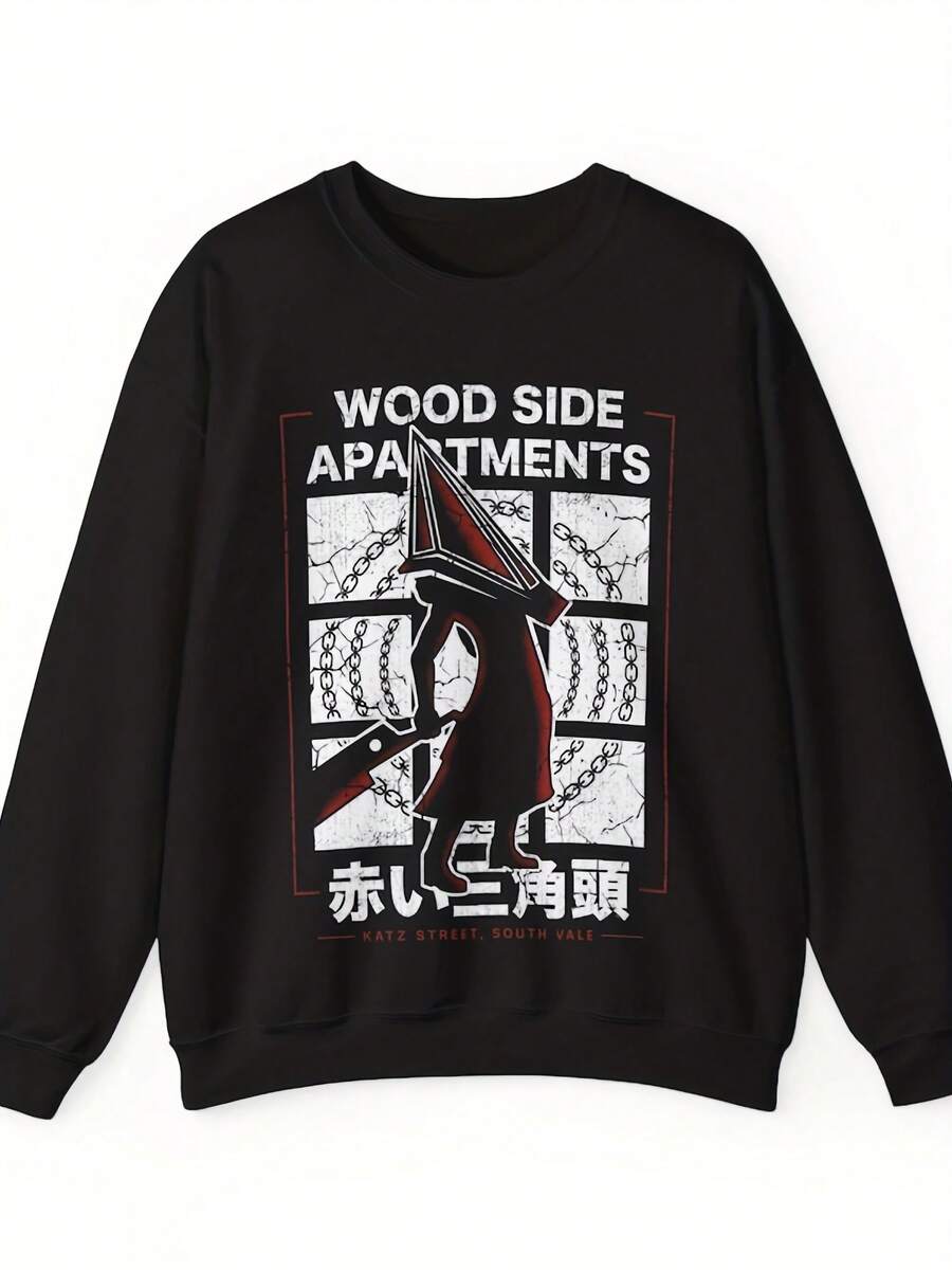 Wood Side Apartts Monster Uni Crewneck Sweatshirt Si Hill Video Game Gaming Gamer Pyramid Head Downpour Horror - 款式30 - 查看 1