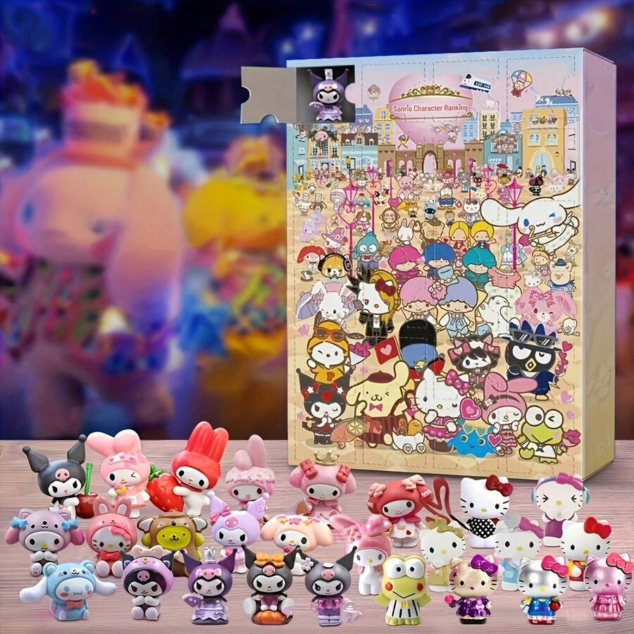 Hello Kitty Christmas Countdown Calendar - 24 Cute Character Surprise Blind Boxes, Resin Holiday Advent Calendar, Suitable For Party And Collector's Gifts (No Batteries Required), Holiday Decor, Fun Design And Exquisite Illustrations, Christmas Decorations, Women's Advent Calendar, Christmas Advent Calendar - View 1