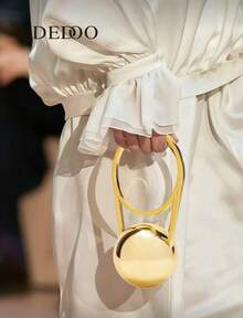 White Bridal Wedding Party Bag With High-End Pearl, Acrylic & Marble Design, Elegant Handbag/Shoulder Bag For Women, Suitable For Party, Banquet, Beach Vacation - 金色 - 查看 1