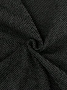 1pc Teens/Boys' Loose Casual Sports Solid Color Versatile Corduroy Straight Leg Pants - Black - View 5