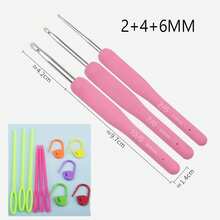 9pcs Crochet Hook Set With Storage Box, Soft Handle Crochet Hooks Set, Knitting Tools DIY Yarn Craft Supplies (Assorted Color Knitting Needles & Stitch Markers)