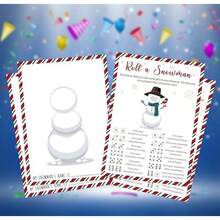 Roll A Snowman Game Christmas Party Games Christmas Dice Game Christmas Party Supplies For Christmas Activities And Family Party Games Winter Activity 25 Game Cards-1 - As Pic - View 5