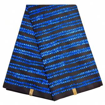 1pc 1/3/6yards African Batik Blue Black Striped Retro Printed Fabric Double-Sided Geometric Retro Printed Fabric African Fabric Handicrafts DIY Fabric For Swing Batic Fabric