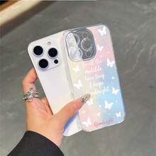 CLEAR  CASE Butterflies And A Goodnight Wish With StarsCompatible With  11 To  17 Models The Cases Lens Protection Function Ensures The Camera Remains Undamaged During Shooting  Guaranteeing Image Quality - Clear - View 4