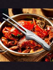 1/2/4pcs Korean Stainless Steel Grill Tongs, Kitchen Grill Steak Tongs, Baking Bread Tongs, Slender Chuck Rounded And Easy To Clamp, Comfortable Handle, One-Piece Molding, Multi-Function Steak Tongs Kitchen Tools, Extended Length Suitable For Hot Pot And Buffet Service, Used For Cooking, Serving, Grilling, Salad, Etc.