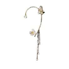 European And American New Style Butterfly Ear Cuff Ear Bone Clip Non-Pierced Earrings Niche Super Fairy Tassel Light Luxury Ear Jewelry - 銀色左耳 - 查看 5
