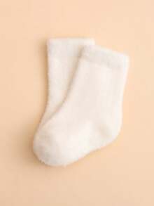 1 Pair Baby/Toddler Plush Socks, Soft Knitted Wool Socks In Multiple Colors, Unisex For Infants, Essential For Winter - Multicolor - View 12