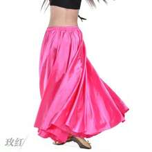 Satin Belly Dance Skirt, Circular Silhouette, Elegant Swaying Long Dress For Dancers - Multicolor - View 23