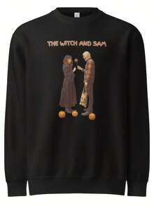 Sudadera con cuello redondo de Bruja y Sam Halloween - Estilo 7 - Ver 1