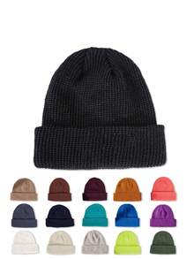 1 件男女通用 Y2K 风格纯黑色短款无檐针织帽，户外冬季保暖休闲百搭帽子，适合通勤秋季装 - 純色針織帽 - 查看 17