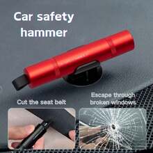 2-In-1 Car Window Glass Breaker & Seatbelt Cutter, Mini Safety Escape Hammer, Car Emergency Escape Tool, Self-Defense Keychain, Car Accessories, Window Breaker, Portable Rescue Tool Keychain, Emergency Hammer, Car Emergency Escape Device - Multicolor - View 3