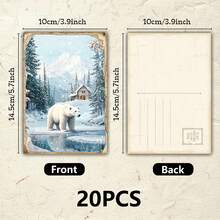 20 بطاقة بريدية قابلة للكتابة بموضوع حيوانات الغابة الشتوية - مناظر ثلجية مع الغزلان والأرانب والثعالب والسناجب والبومة وغيرها. 20 تصميم، بطاقات تهنئة عيد الميلاد والعطلات، رسومات طبيعية ثلجية مرسومة باليد، بركات قابلة للكتابة، بطاقات زخرفية للألبوم، بطاقات هدايا عيد، بطاقات بريدية بجو شتوي - أطقم - مشاهدة 7