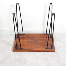 Large Mahogany Dee Table With Leaf Pattern, Coffee Table, Legs Made Of Lacquered Iron, Suitable For Use In The Living Room, Next To The Sofa Or In The Garden. - 1 - View 11