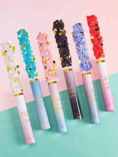 1个/3个/6个 11厘米 多色纸屑派对礼炮 - 6色庆典礼炮，适用于万圣节、复活节、婚礼、生日、节日 | 派对装饰及用品