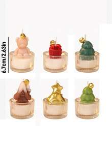 1pc Creative Coconut Bowl Christmas Candle Set, Variety Of Styles Candles, Scented Candles, Smokeless Candles, Cute Candles, Gifts, Souvenirs, Christmas Gifts, Winter Gifts, For Home Decor, Room Decor, Tabletop Decoration - Multicolor - View 8