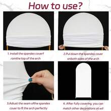 2pcs 5.9ft/6.56ft Elastic Arched Backdrop, 2D Flat, Suitable For Wedding, Party, Prom, Photo Booth (No Frame) - White - View 8